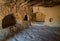 View inside rock-cut cave house, Goreme national park, underground city, Cappadocia Turkey