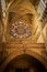 View from inside of the rose window in the St Vitus Cathedral, in Prague