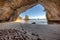 View from inside the tunnel or cave at Cathedral Cove New Zealand