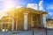 View of the interior of the Knossos Palace with white atectonic column. Ruins of Knossos Palace in Crete