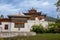 View of an interiors of a monastery in Bhutan, view of architecture of a religious temple in Asia