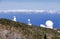 View on international space observatory and telescopes on La Palma island