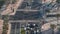 View of intersection with many transports in traffic Timelapse Aerial