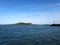 View of the "Ireland's Eye" Island from West Pier of Howth in Ireland