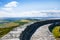 View on Irish landscape of counte Donegal, Northern Ireland from fort Grianan of Aileach