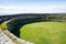 View on Irish landscape of counte Donegal, Northern Ireland from fort Grianan of Aileach