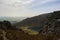 view from an Irish mountain of a glacial lake in a large valley. Comeragh Mountains, Waterford, Ireland