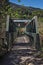 View of iron bridge over small river at Monte Alegre do Sul.