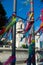 View, through iron fences, of the church of Sao Pedro dos Clerigos in Pelourinho, historic center of the city of Salvador, Bahia