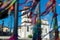 View, through iron fences, of the church of Sao Pedro dos Clerigos in Pelourinho, historic center of the city of Salvador, Bahia