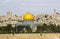 A view of the Islamic Dome of the Rock mosque from the ancient Mount of Olives situated to the East of the old city of Jerusalem