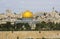 A view of the Islamic Dome of the Rock mosque from the ancient Mount of Olives situated to the East of the old city of Jerusalem