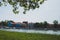 View of island of Burano from of Mazzorbo, in Venice, Italy