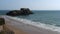 View of island and Castle beach in Tenby