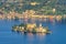 View of the island Isola San Giulio at the Lake Orta