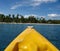 View of the island from a kayak