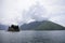 View from the island of Our Lady of the Rock, of the Island of Saint George in the Bay of Kotor in the Adriatic, Montenegro