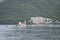 View of the Island of Our Lady of the Rock, from Perast, located in the Bay of Kotor in the Adriatic, Montenegro