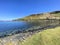 A view of the Isle of Arran in Scotland on a sunny day