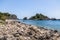 View of Isola Bella island and beach - Taormina, Sicily, Italy