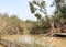 View from the Israeli side of the Jordanian part of the Holy Jordan River at the Christian site Qasr el Yahud in southern Israel,