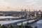 View of Istanbul, Golden horn Bay and metro bridge in the early morning, Istanbul,