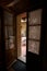 View of the Italian courtyard through the doorway