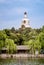 View of the Jade Flower Island and The White Pagoda in the summer.