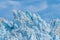 A view of the jagged top of the Hubbard Glacier snout in Alaska