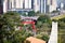 The view of the Japanese monument from Torii Square