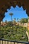 View at the Jardin de la Danza of the Alkazar of Seville