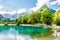 View at the Jasna Lake in Julian Alps near Kranjska Gora Town in Slovenia