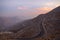 View from Jebael Jais mountain of Ras Al Khaimah emirate. United Arab Emirates