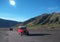 The view of Jeeps at mountain Bromo, East Java, Indonesia 2013