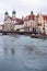 View of the Jesuit Chruch in Lucerne Switzerland from the other side of the Reuss