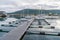 View of jetty and boats in port of Tromso, Norway