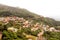 View of Jiufen village hillside buildings on the mountain