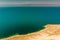 View from the Jordanian coast over the Dead Sea to the mountains on the west side in Israel