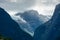 View of the Jostedalen Glacier melting over the Lovatnet Lake,  Norway