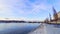 The view from Jozsef Antall embankment of Danube River, Budapest, Hungary