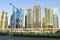 View of Jumeirah Lakes Towers skyscrapers and Sheikh Zayed Road