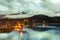 A view of the Juneau port at night, Alaska.