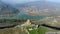 View of Jvari Monastery in Kutaisi from height, aerial shoot