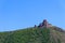 View on the Jvari monastery, orthodox monastery of the 6th century on the rocky mountaintop over the old town of Mtskheta