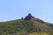 View on the Jvari monastery, orthodox monastery of the 6th century on the rocky mountaintop over the old town of Mtskheta