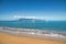 View of Ka`anapaqli Beach on a brillianly clear morning with Lanai in the distance.