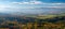 View on Kaczawskie mountains in Lower Silesia in Poland during autumn sunny day