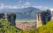 View of Kalabaka and Agia Triada Monastery, Greece