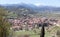 View of Kalavryta town, Erymanthos mount in the background, Peloponnese, Greece.