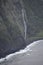View of Kaluahine Falls from Waipio Valley Lookout at Waimea on Big Island in Hawaii